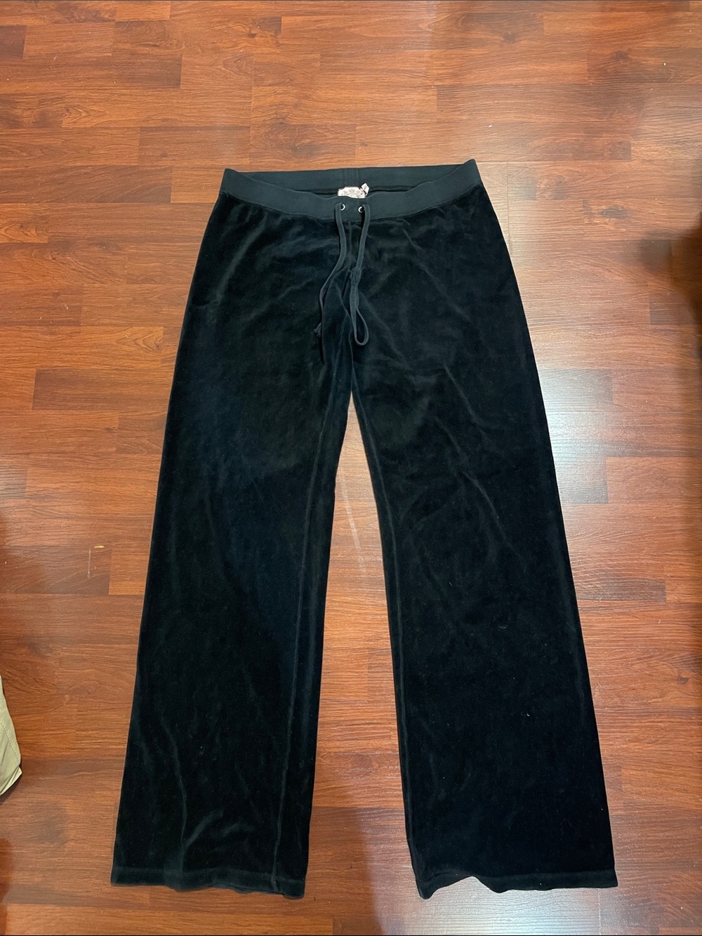 Juicy Couture Black Velour Drawstring Joggers